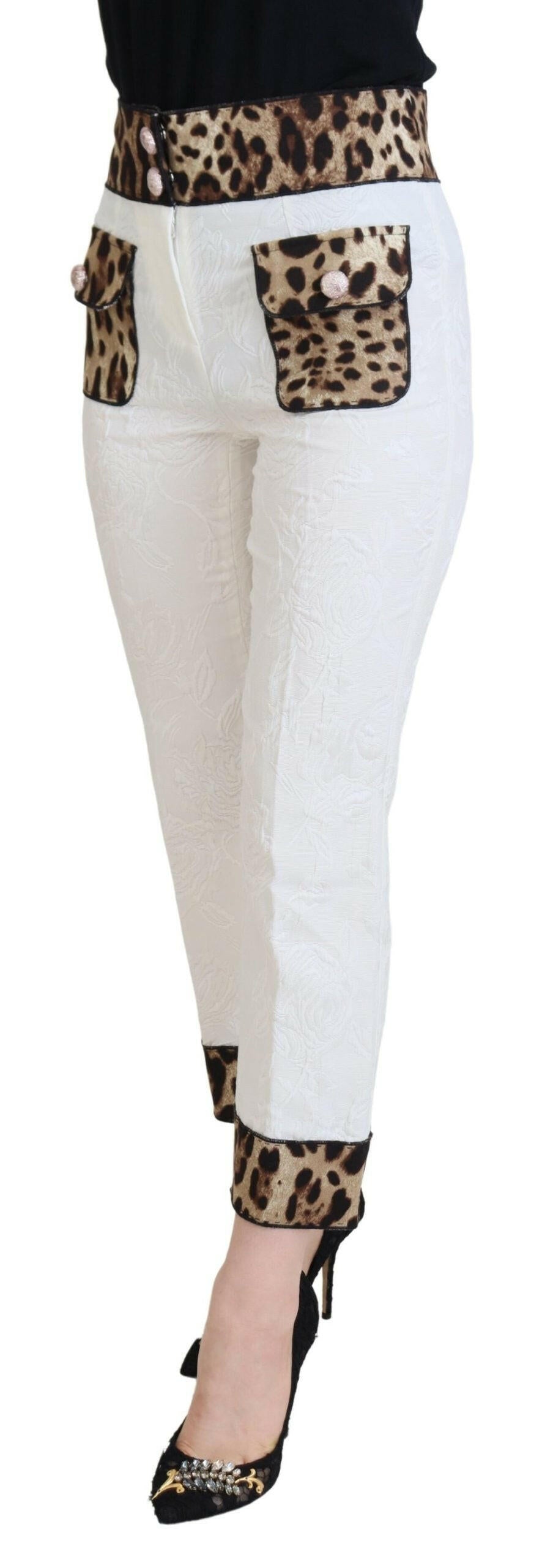 Dolce & Gabbana White Leopard Print High Waist Pants -   -  Dolce & Gabbana. Dolce & Gabbana White Leopard Print High Waist Pants -   -  Dolce & Gabbana.