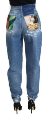 Dolce & Gabbana Blue Washed Cotton Tattered Denim Jeans -   -  Dolce & Gabbana.
