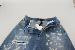Dolce & Gabbana Blue Washed Cotton Tattered Denim Jeans -   -  Dolce & Gabbana.