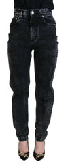 Dolce & Gabbana Black Washed Cotton High Waist Denim Jeans -   -  Dolce & Gabbana.