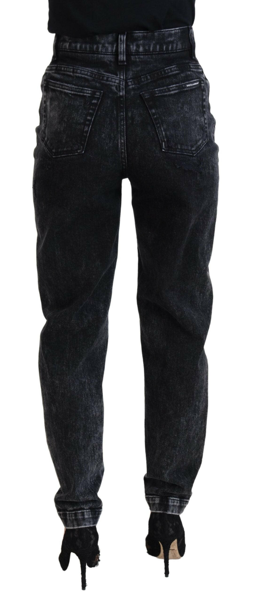 Dolce & Gabbana Black Washed Cotton High Waist Denim Jeans -   -  Dolce & Gabbana. Dolce & Gabbana Black Washed Cotton High Waist Denim Jeans -   -  Dolce & Gabbana.
