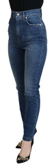 Dolce & Gabbana Blue Cotton High Waist Skinny Denim Jeans -   -  Dolce & Gabbana.