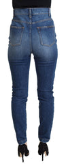 Dolce & Gabbana Blue Cotton High Waist Skinny Denim Jeans -   -  Dolce & Gabbana.