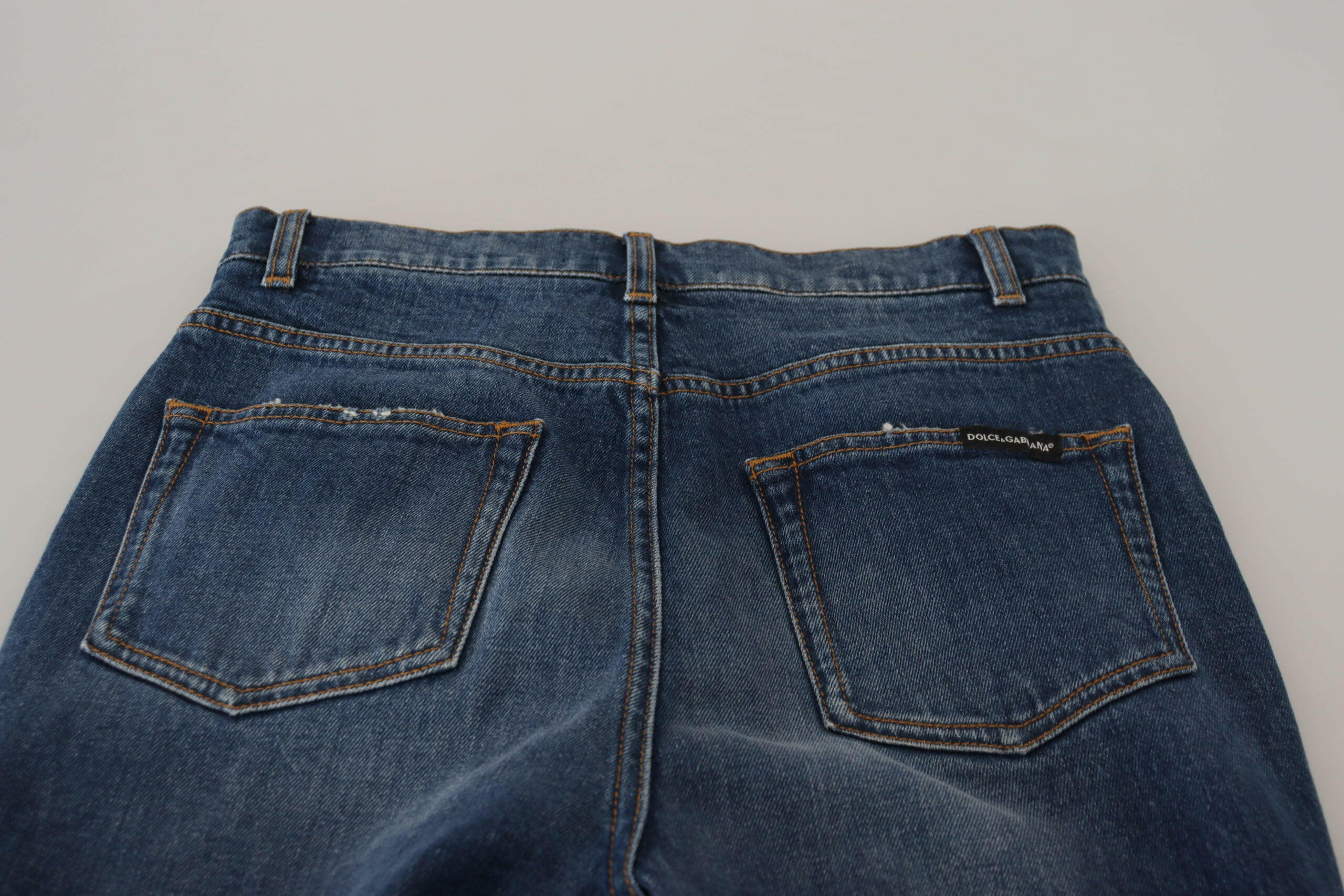 Dolce & Gabbana Blue Cotton High Waist Skinny Denim Jeans -   -  Dolce & Gabbana. Dolce & Gabbana Blue Cotton High Waist Skinny Denim Jeans -   -  Dolce & Gabbana.