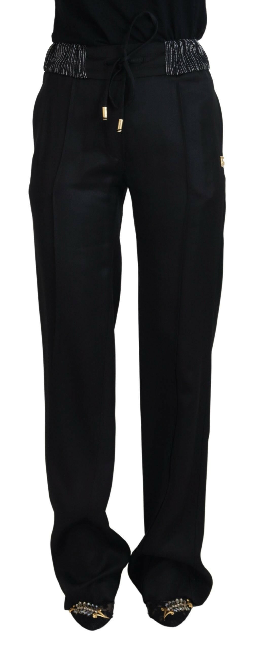 Dolce & Gabbana Black Straight Fit Cotton Pants -   -  Dolce & Gabbana.
