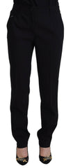 Dolce & Gabbana Black Tapered Women Wool Pants -   -  Dolce & Gabbana.