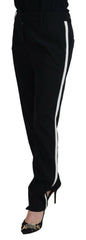 Dolce & Gabbana Black Tapered Women Wool Pants -   -  Dolce & Gabbana.