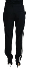 Dolce & Gabbana Black Tapered Women Wool Pants -   -  Dolce & Gabbana.