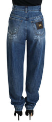 Dolce & Gabbana Blue Washed Cotton Tattered Denim Jeans -   -  Dolce & Gabbana.