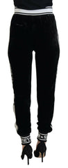 Dolce & Gabbana Black DG Logo Velvet Trouser Pants -   -  Dolce & Gabbana.
