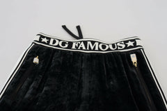 Dolce & Gabbana Black DG Logo Velvet Trouser Pants -   -  Dolce & Gabbana.