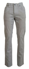 Jeckerson Gray Cotton Tapered Men Casual Pants -   -  Jeckerson.