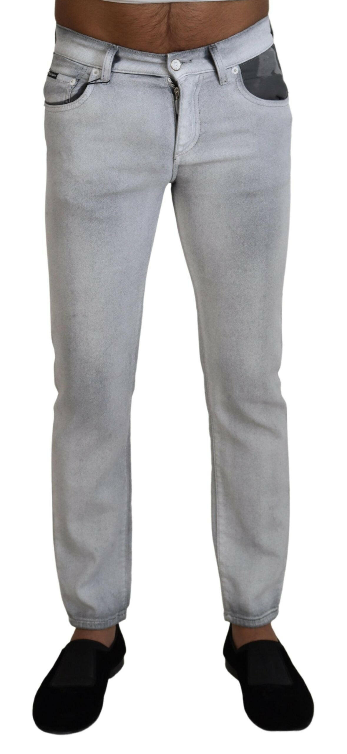 Dolce & Gabbana Gray Washed Skinny Men Denim Jeans -   -  Dolce & Gabbana.