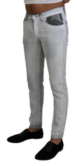 Dolce & Gabbana Gray Washed Skinny Men Denim Jeans -   -  Dolce & Gabbana.