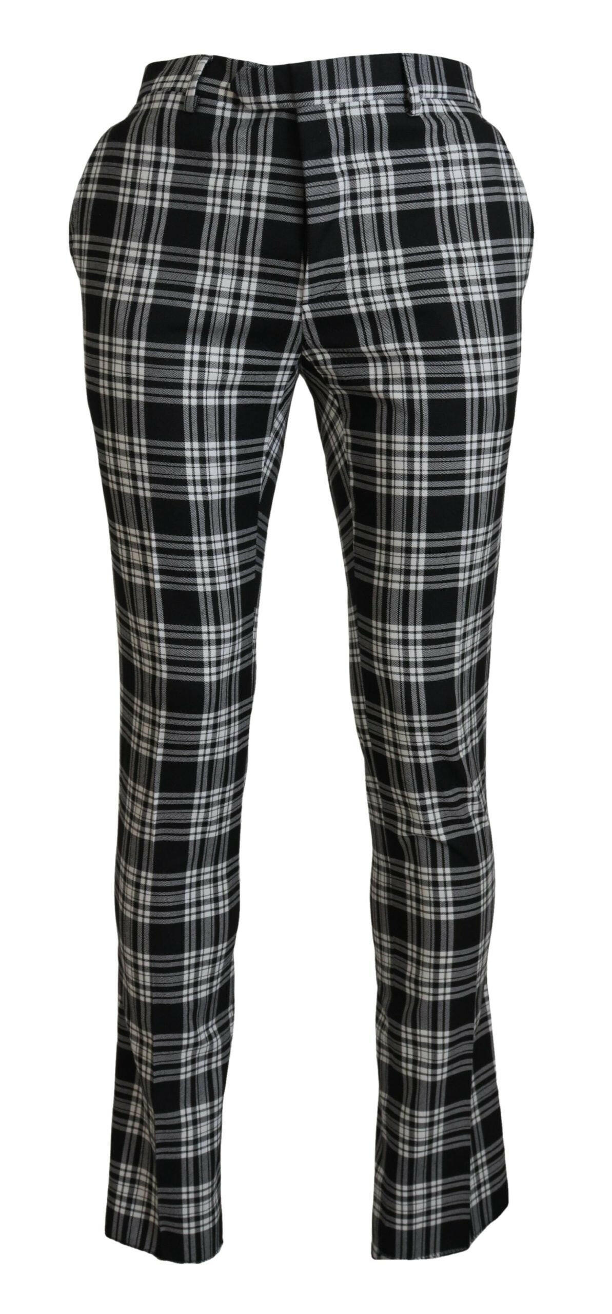 BENCIVENGA Black Checkered Cotton Men Casual Pants -   -  BENCIVENGA.