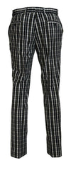 BENCIVENGA Black Checkered Cotton Casual Pants -   -  BENCIVENGA.