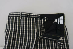 BENCIVENGA Black Checkered Cotton Casual Pants -   -  BENCIVENGA.