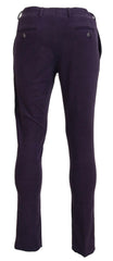 BENCIVENGA Purple Pure Cotton Tapered Mens Pants -   -  BENCIVENGA.