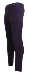 BENCIVENGA Purple Pure Cotton Tapered Mens Pants -   -  BENCIVENGA.