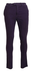 BENCIVENGA Purple Pure Cotton Tapered Mens Pants -   -  BENCIVENGA.
