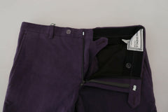 BENCIVENGA Purple Pure Cotton Tapered Mens Pants -   -  BENCIVENGA.