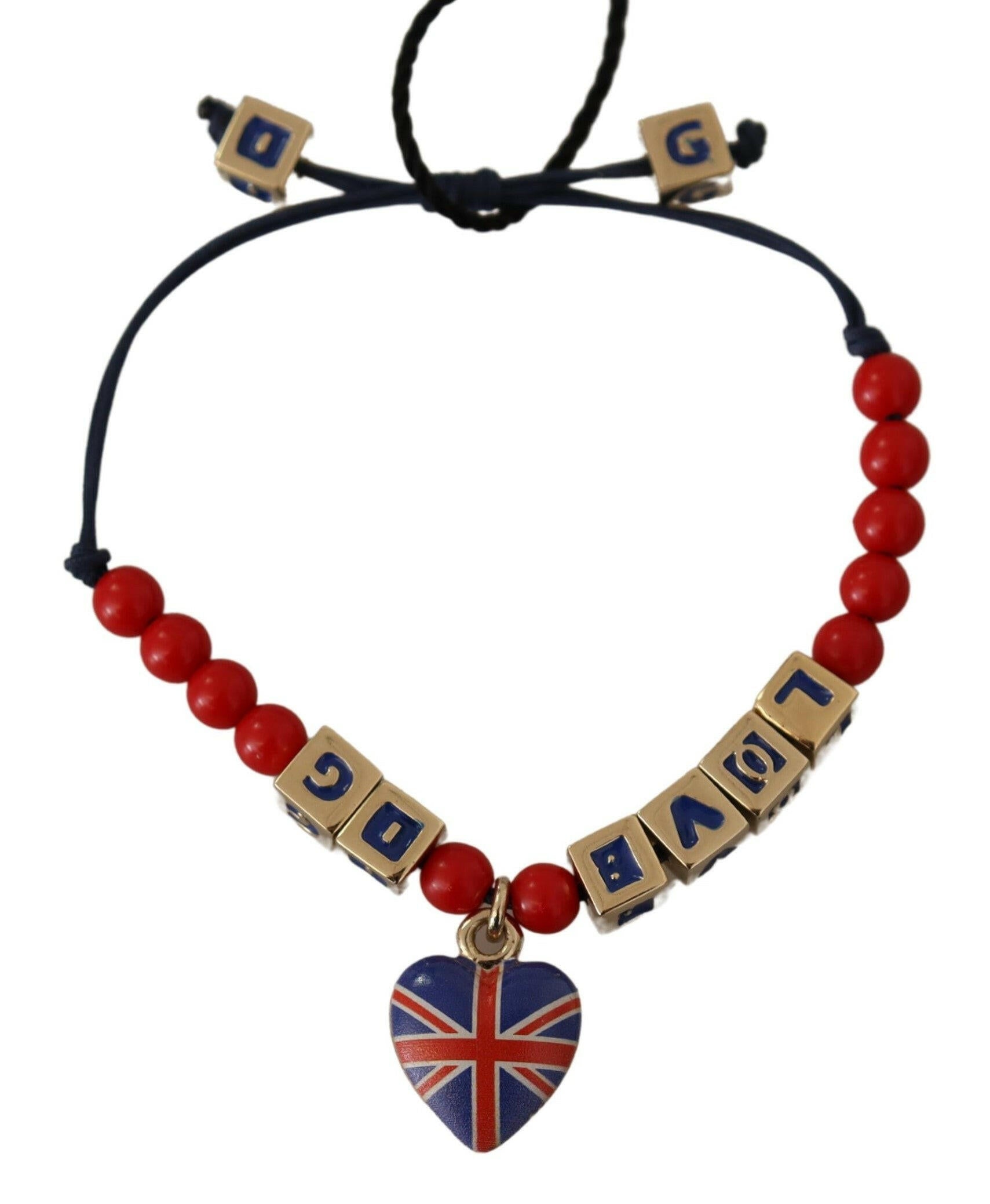Dolce & Gabbana Red Blue Beaded DG LOVES LONDON Flag Branded Bracelet -   -  Dolce & Gabbana. Dolce & Gabbana Red Blue Beaded DG LOVES LONDON Flag Branded Bracelet -   -  Dolce & Gabbana.