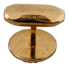 Dolce & Gabbana Gold Plated Brass Round Pin Men Cufflinks -   -  Dolce & Gabbana.