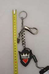 Dolce & Gabbana Black Prince Studs Logo Silver Brass Keychain -  MenΒ΄s Keychains -  Dolce & Gabbana.