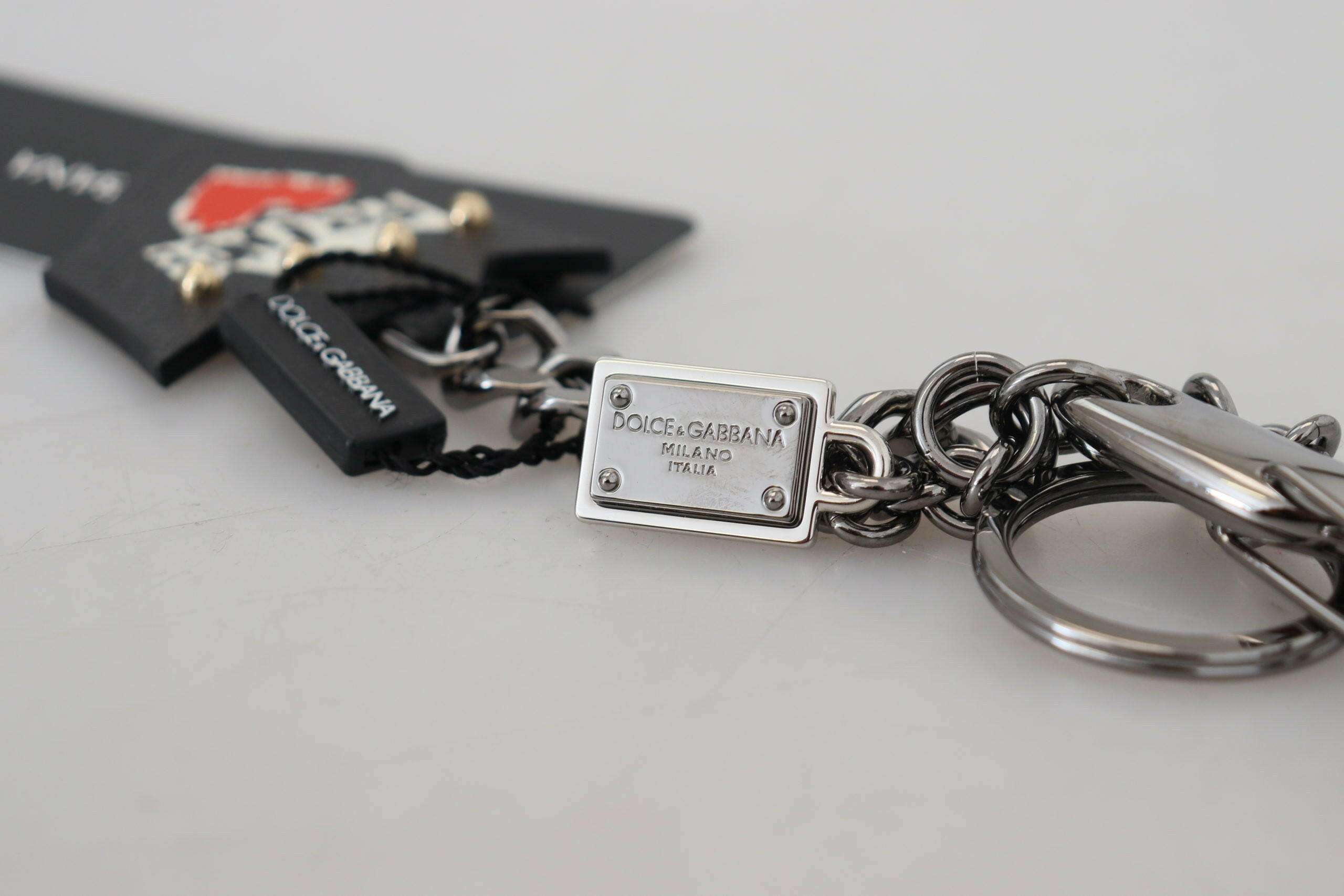 Dolce & Gabbana Black Prince Studs Logo Silver Brass Keychain -  MenΒ΄s Keychains -  Dolce & Gabbana. Dolce & Gabbana Black Prince Studs Logo Silver Brass Keychain -  MenΒ΄s Keychains -  Dolce & Gabbana.