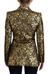 Dolce & Gabbana Black Gold Jacquard Coat Blazer Jacket -   -  Dolce & Gabbana.