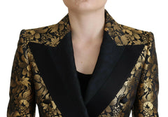 Dolce & Gabbana Black Gold Jacquard Coat Blazer Jacket -   -  Dolce & Gabbana.