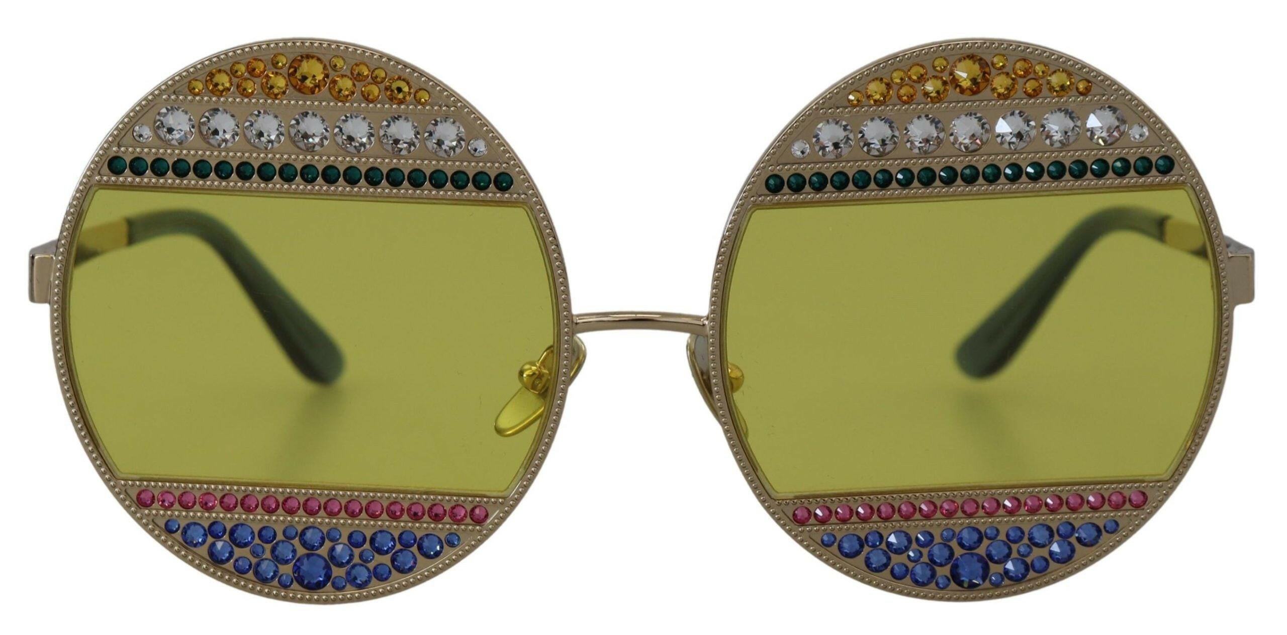 Dolce & Gabbana Gold Oval Metal Crystals Shades DG2209B Sunglasses -  Jewellery, Women -  Dolce & Gabbana.