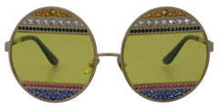 Dolce & Gabbana Gold Oval Metal Crystals Shades DG2209B Sunglasses -  Jewellery, Women -  Dolce & Gabbana.