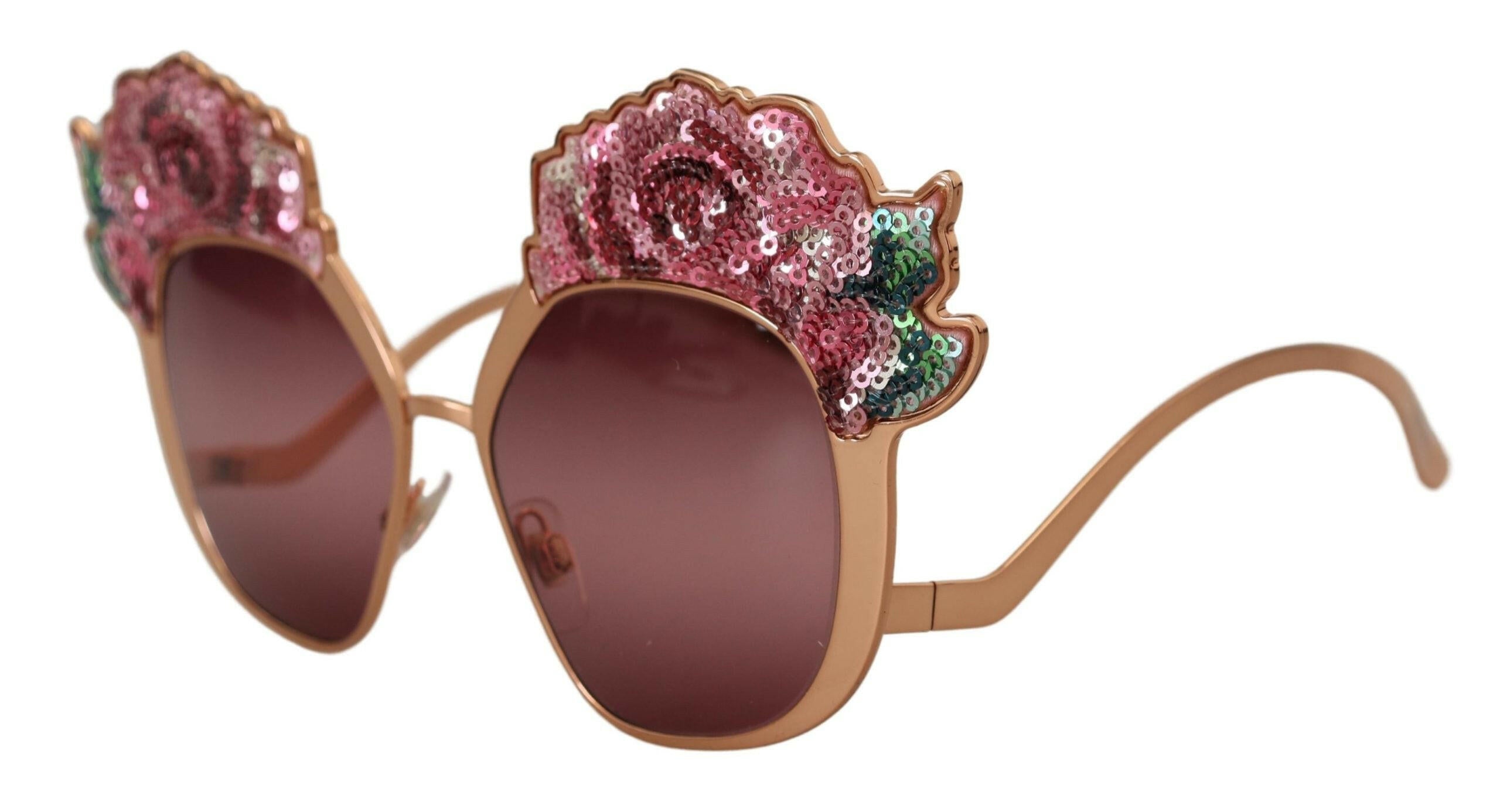 Dolce & Gabbana Pink Gold Rose Sequin Embroidery DG2202 Sunglasses -  Jewellery, Women -  Dolce & Gabbana. Dolce & Gabbana Pink Gold Rose Sequin Embroidery DG2202 Sunglasses -  Jewellery, Women -  Dolce & Gabbana.