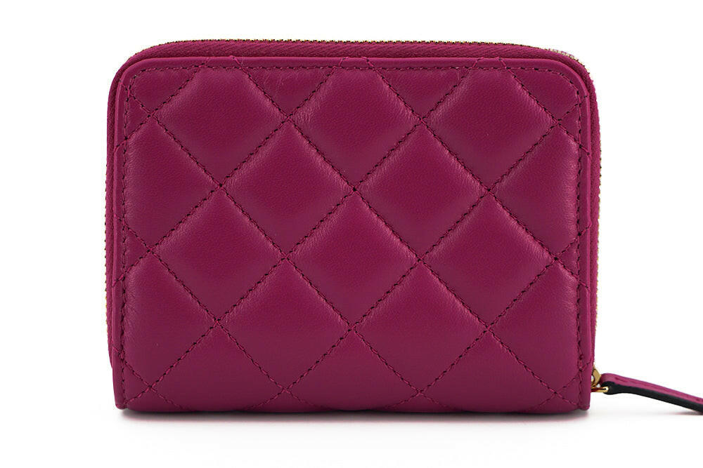 Versace Elegant Purple Quilted Leather Wallet -   -  Versace. Versace Elegant Purple Quilted Leather Wallet -   -  Versace.