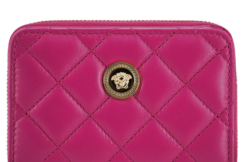 Versace Elegant Purple Quilted Leather Wallet -   -  Versace. Versace Elegant Purple Quilted Leather Wallet -   -  Versace.