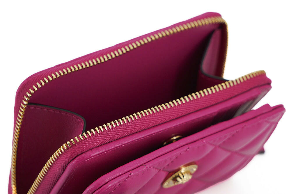 Versace Elegant Purple Quilted Leather Wallet -   -  Versace. Versace Elegant Purple Quilted Leather Wallet -   -  Versace.