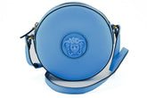 Versace Chic Blue Leather Round Shoulder Bag -  Luxury Shoulder Bag for Women -  Versace.