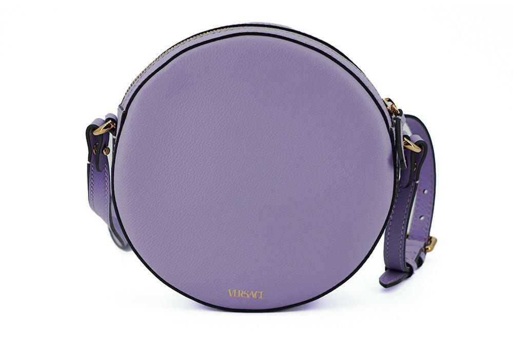 Versace Elegant Purple Round Shoulder Bag -  Luxury Shoulder Bag for Women -  Versace. Versace Elegant Purple Round Shoulder Bag -  Luxury Shoulder Bag for Women -  Versace.