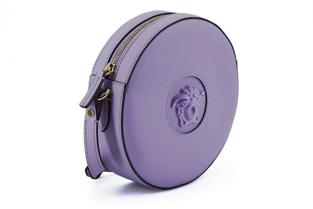 Versace Elegant Purple Round Shoulder Bag -  Luxury Shoulder Bag for Women -  Versace. Versace Elegant Purple Round Shoulder Bag -  Luxury Shoulder Bag for Women -  Versace.