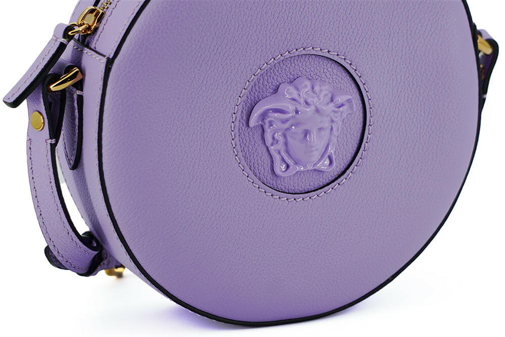 Versace Elegant Purple Round Shoulder Bag -  Luxury Shoulder Bag for Women -  Versace. Versace Elegant Purple Round Shoulder Bag -  Luxury Shoulder Bag for Women -  Versace.