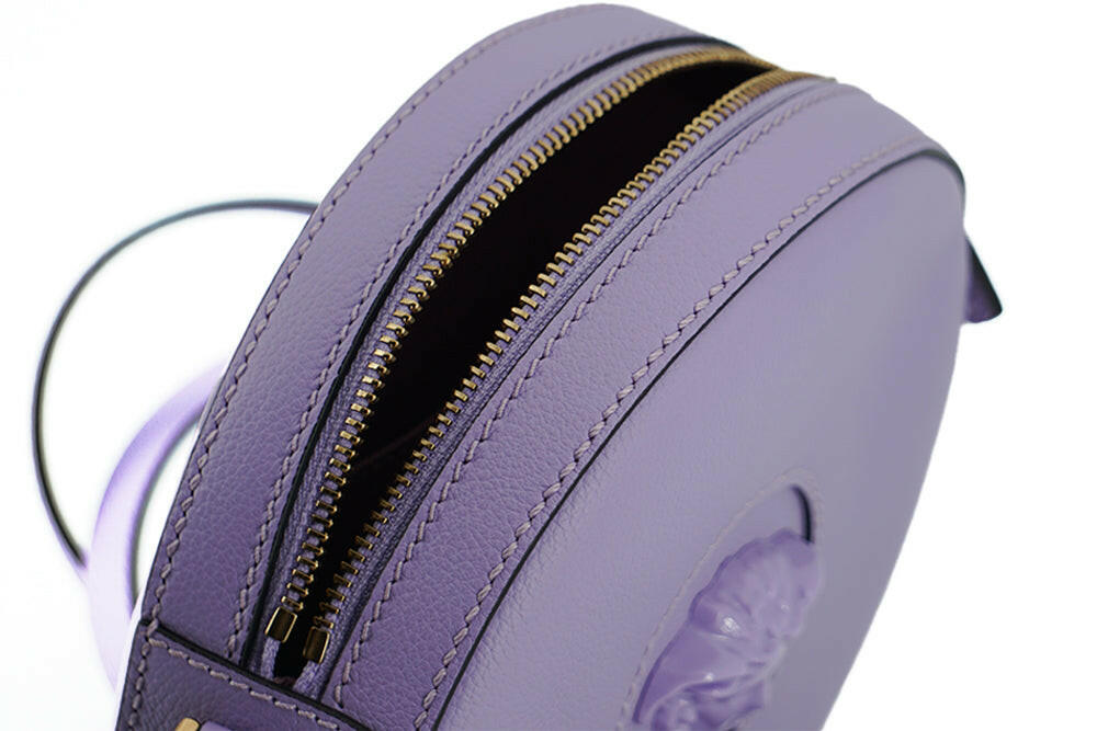 Versace Elegant Purple Round Shoulder Bag -  Luxury Shoulder Bag for Women -  Versace. Versace Elegant Purple Round Shoulder Bag -  Luxury Shoulder Bag for Women -  Versace.