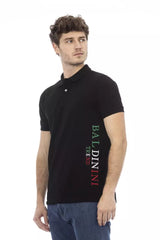 Baldinini Trend Black Cotton Men Polo -   -  Baldinini Trend.