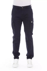 Baldinini Trend Blue Cotton Men Cargo Trouser -   -  Baldinini Trend.