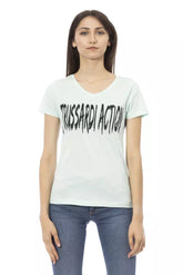 Trussardi Action Light Blue Cotton Women Top -   -  Trussardi Action.