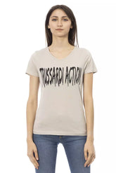Trussardi Action Beige Cotton Women T-Shirt -   -  Trussardi Action.