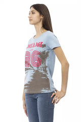 Trussardi Action Light Blue Cotton Women T-Shirt -   -  Trussardi Action.