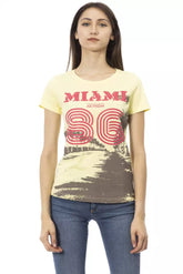 Trussardi Action Yellow Cotton Women T-Shirt -   -  Trussardi Action.