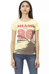 Trussardi Action Yellow Cotton Women T-Shirt -   -  Trussardi Action.