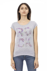 Trussardi Action Gray Cotton Women T-Shirt -   -  Trussardi Action.